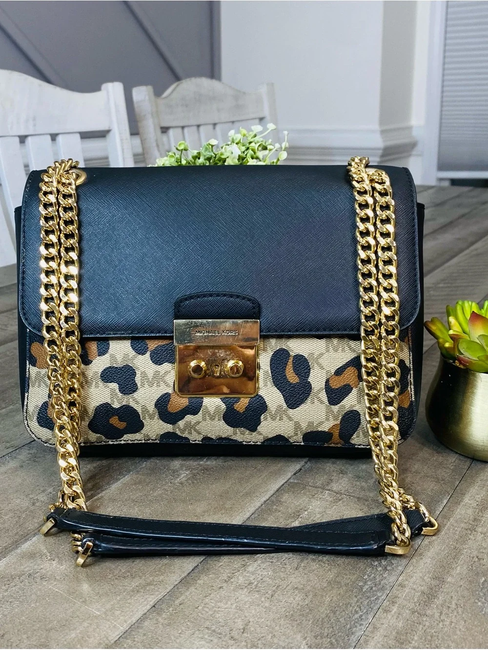 Medium Saffiano Leather Shoulder Bag Michael Kors Brandi Satchel